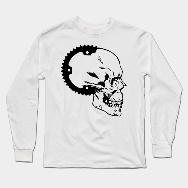 Downhill Mountainbike Skull MTB Mountainbiker Gift Long Sleeve T-Shirt by Kuehni